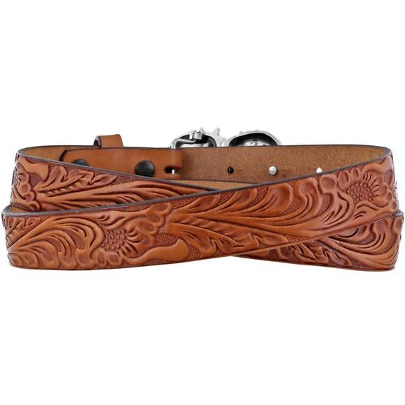 NEW JUSTIN kid's spirit heart belt in brown - Picture 2 of 3
